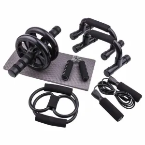 حبل قفز رياضي للبطن 6 في 1 طقم بكرة بطن . 6 in 1 Abdominal Jump Rope Abdominal Roller Set