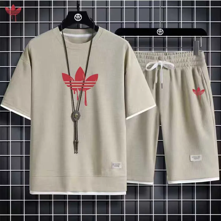 تي شيرت صيفي بأكمام قصيرة للرجال طقم رياضي . Men's Summer Short Sleeve T-Shirt Casual Sportswear