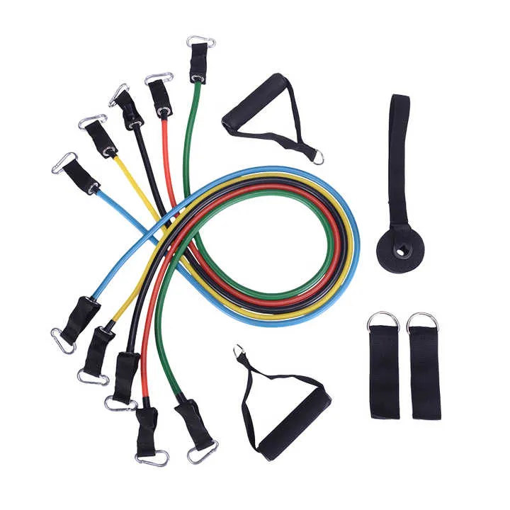 11 قطعة مطاطا تجريب أنبوب مطاط الفرقة . 11 Pieces Elastic Workout Tube Rubber Band