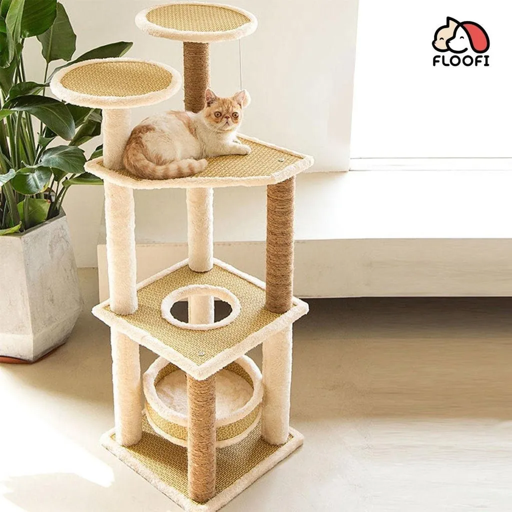 5 Layer Cat Condo Cat Tree | 120cm Beige