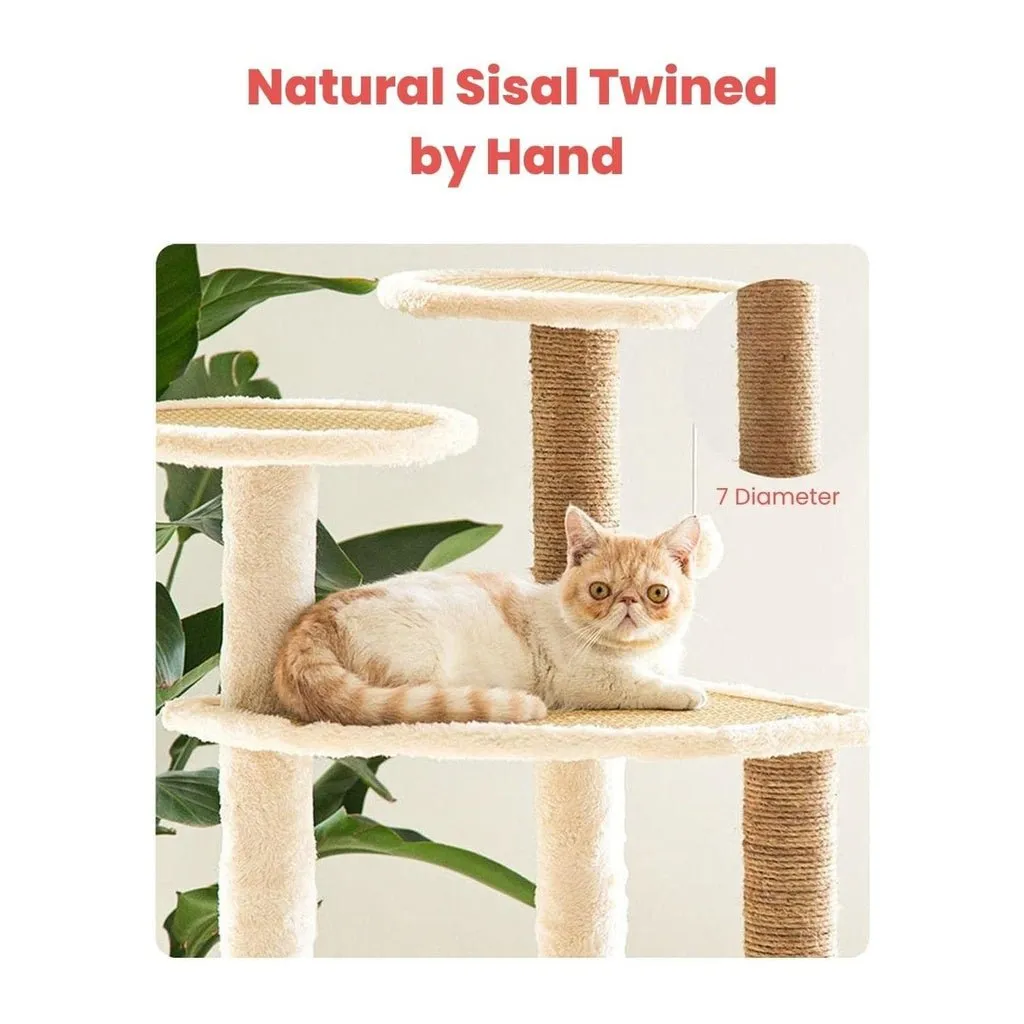 5 Layer Cat Condo Cat Tree | 120cm Beige