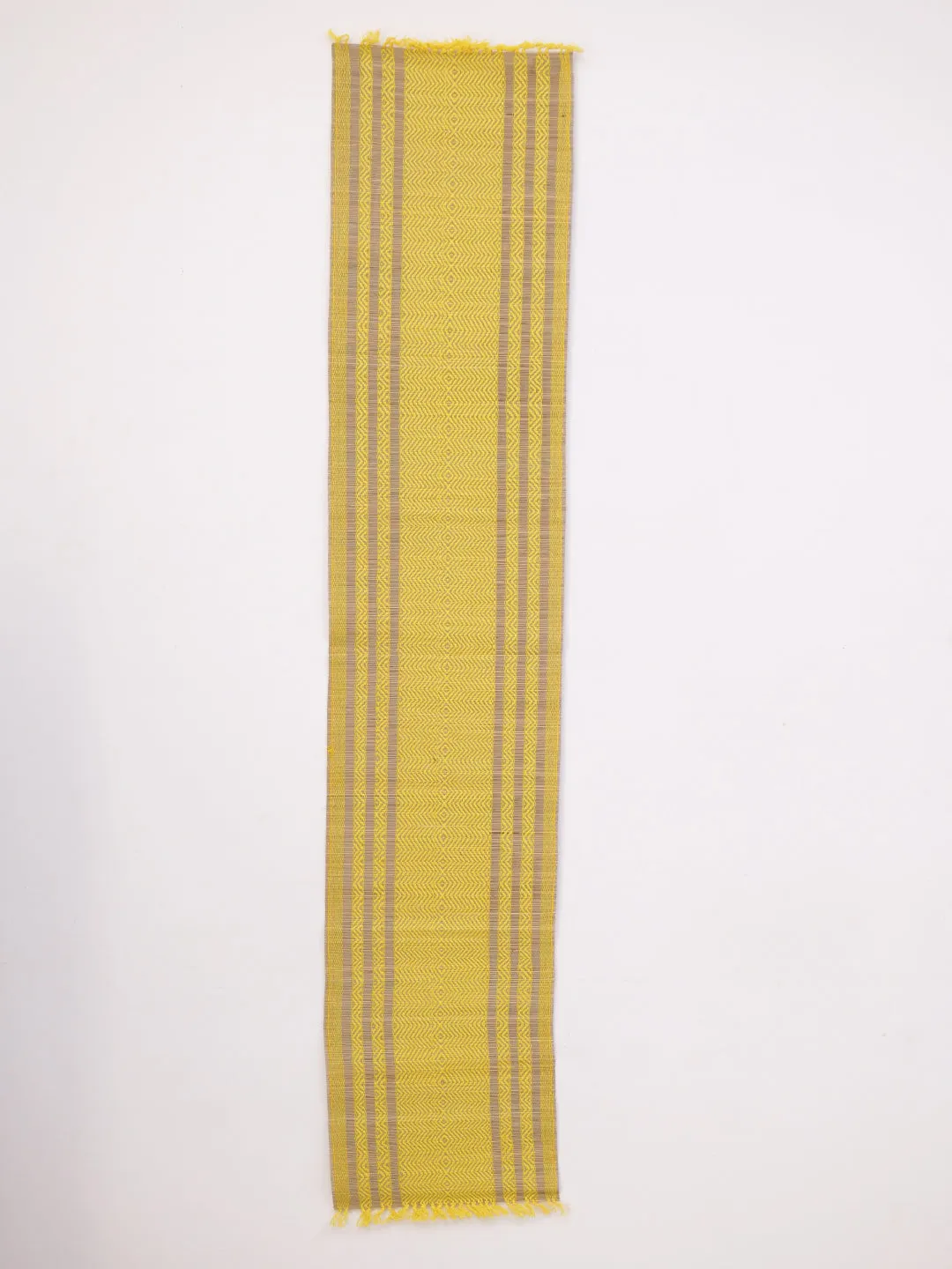 Handcrafted Madhurkathi Set Of Table Mat And Runner Yellow