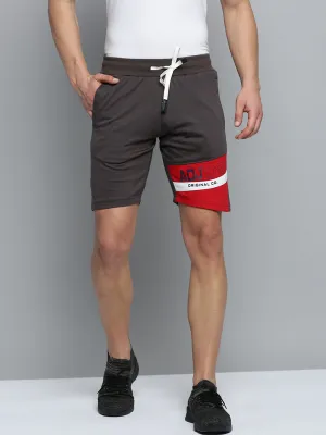 Men Grey Regular Fit Sports Shorts