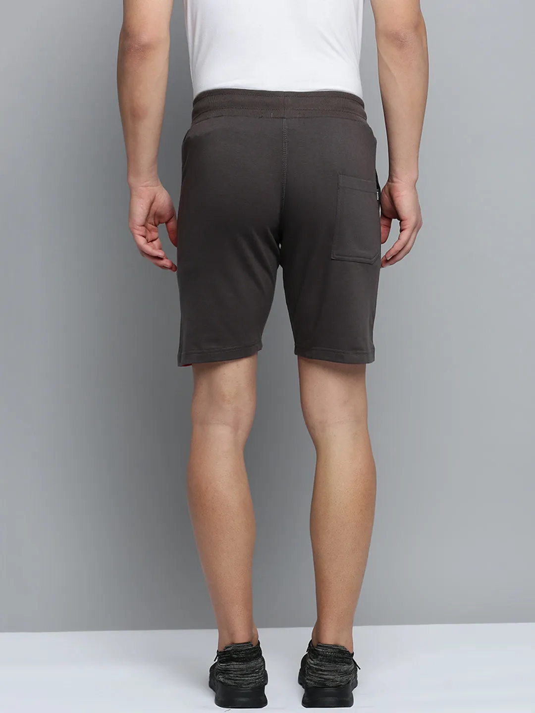 Men Grey Regular Fit Sports Shorts