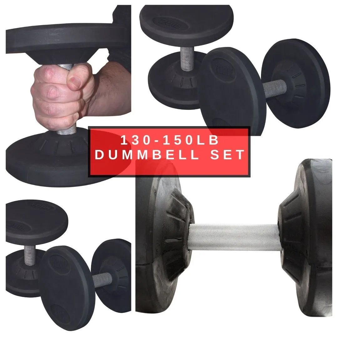 Pro Style 130-150lb Dumbbell Set