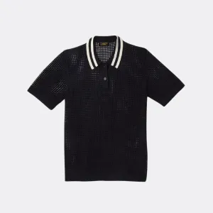 Sanoli Eyelet Polo Sweater (Black)