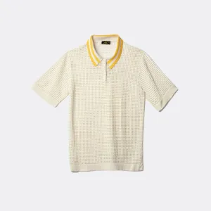 Sanoli Eyelet Polo Sweater (Off White)